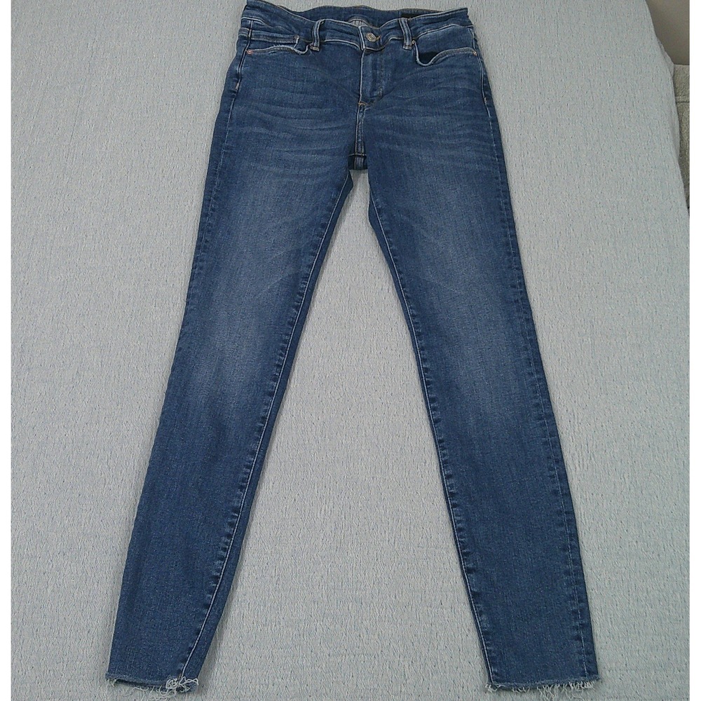 AllSaints Womensโ Size 28 Miller Blue Jeans with Raw Hem